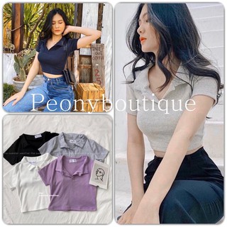 ÁO THUN CỔ POLO CROPTOP