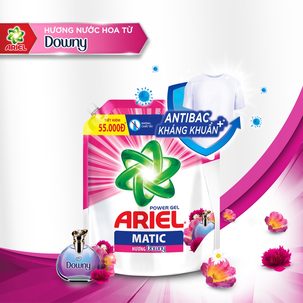 Nước Giặt Ariel Matic Hương Downy Thơm Dài Lâu 3.9kg/túi