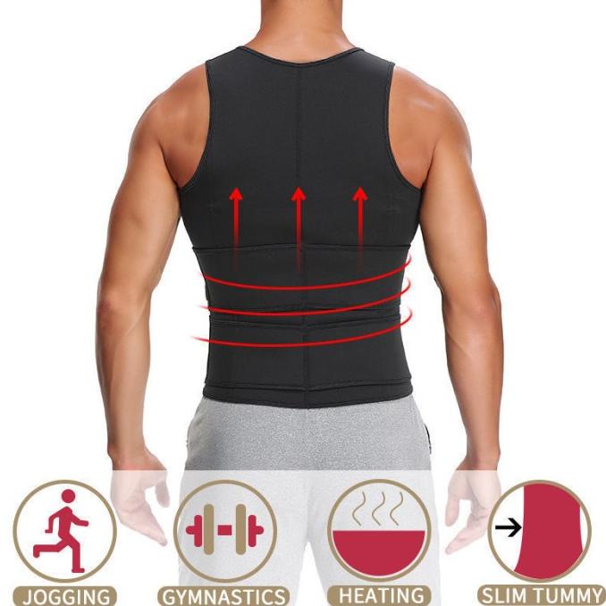 Áo thun nam dáng ôm kéo khóa VEST ROMPI SAUNA HB-824