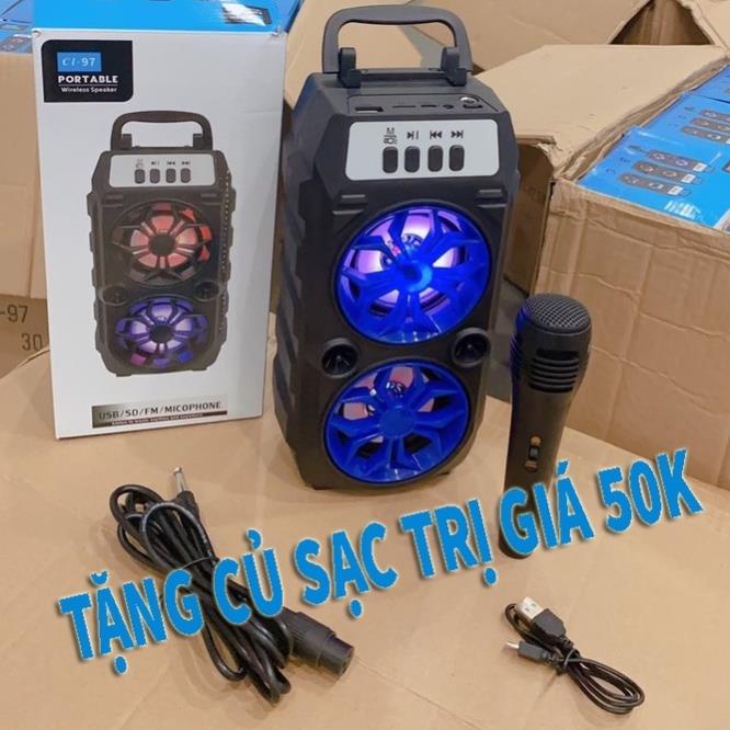 Loa Bluetooth Superbass Kimiso CL 97 - Tặng Kèm Micro Hát Karaoke - Bảo Hành lỗi 1 đổi 1