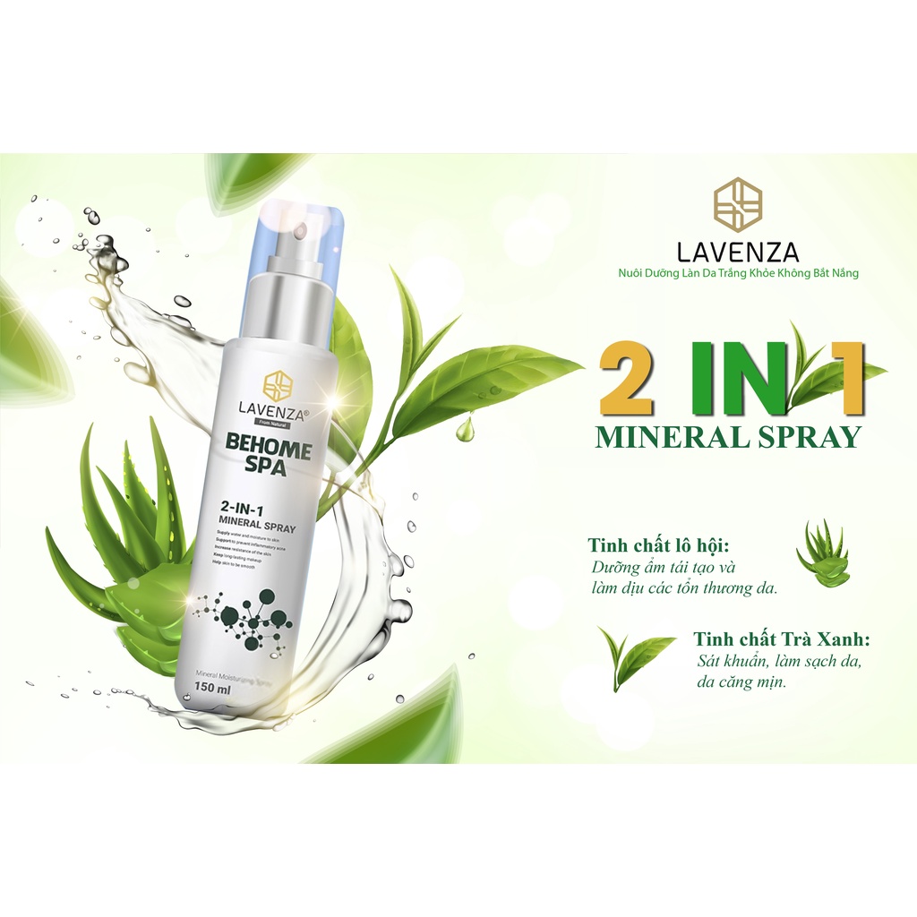Xịt Khoáng Dưỡng Ẩm Lavenza Cấp Nước, Cấp Ẩm Cho Da Khô, Da Dầu, Da Mụn