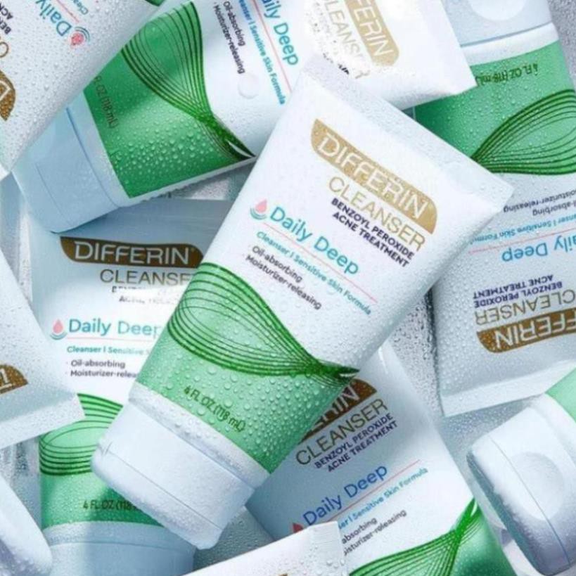 (NHẬP KHẨU CANADA) Sữa rửa mặt giảm mụn dành cho da nhạy cảm Differin Daily Deep Cleanser Benzoyl Peroxide  5%  118mL | BigBuy360 - bigbuy360.vn