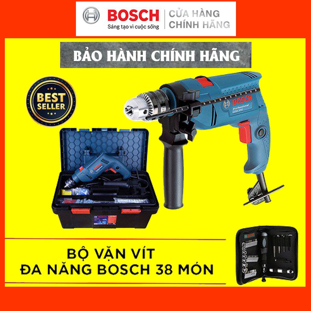 [CHÍNH HÃNG] Combo Máy Khoan Đ ộng Lực Bosch GSB 550 FREEDOM SET 100 Chi Tiết + Bộ Vặn Vít Đa Năng Bosch 38 Món