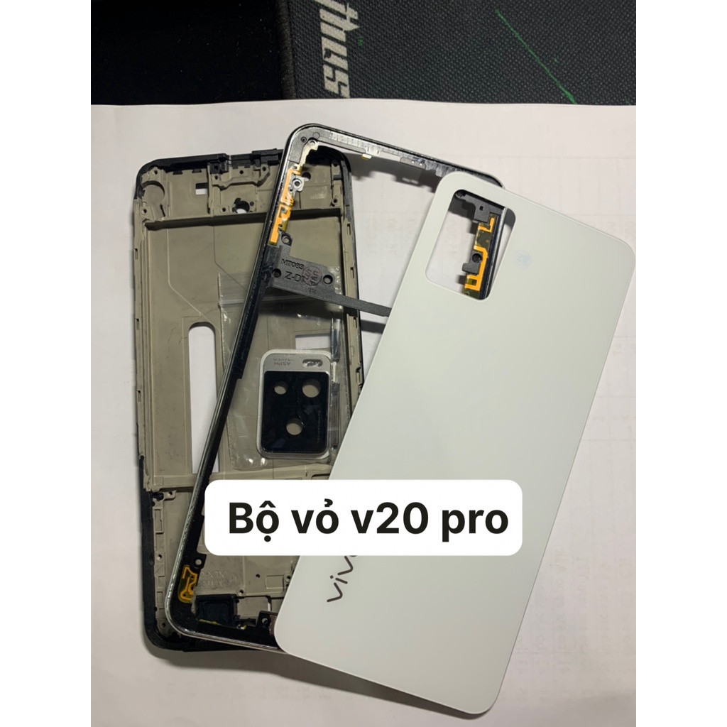 Bộ vỏ điện thoại zin hãng Vivo V20 PRO - 5G , gồm xương, sườn, lưng, phím bấm, và kính camera