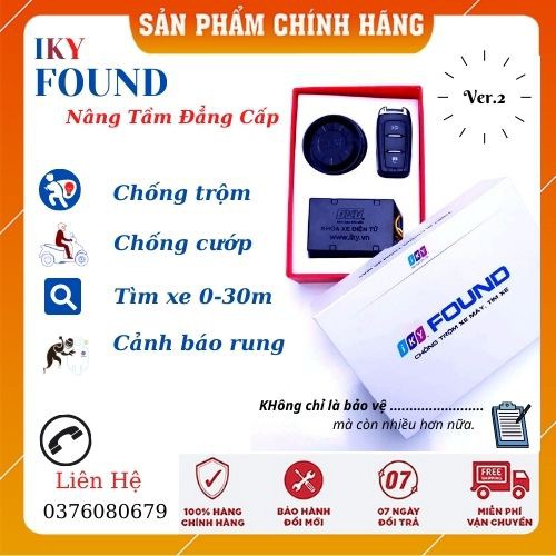 CHỐNG TRỘM XE MÁY IKY FOUND (MẪU MỚI) MIỄN PHÍ LẮP TẬN NƠI