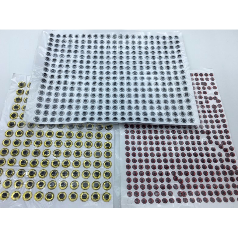 Set 100 con mắt giả 3D 3mm 5mm 7mm 9mm dùng trang trí