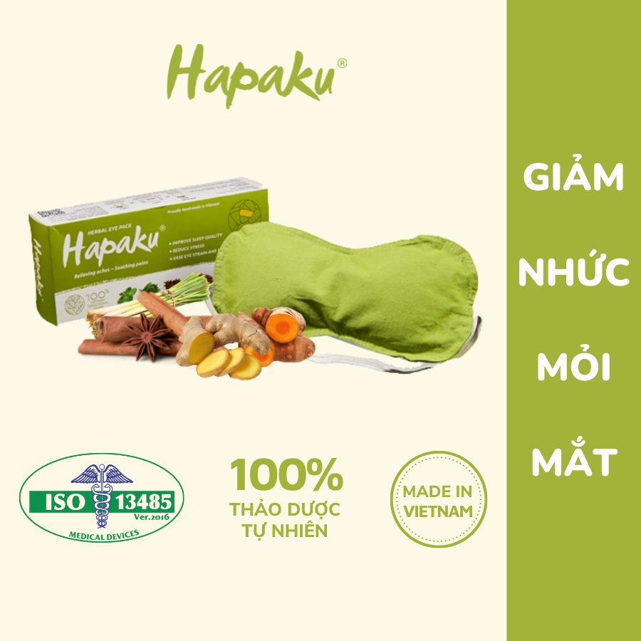 Túi Chườm Nóng Thảo Dược Hapaku Giảm Nhức Mỏi Mắt, Thư Giãn Ngủ Ngon 100% Thảo Dược Tự Nhiên