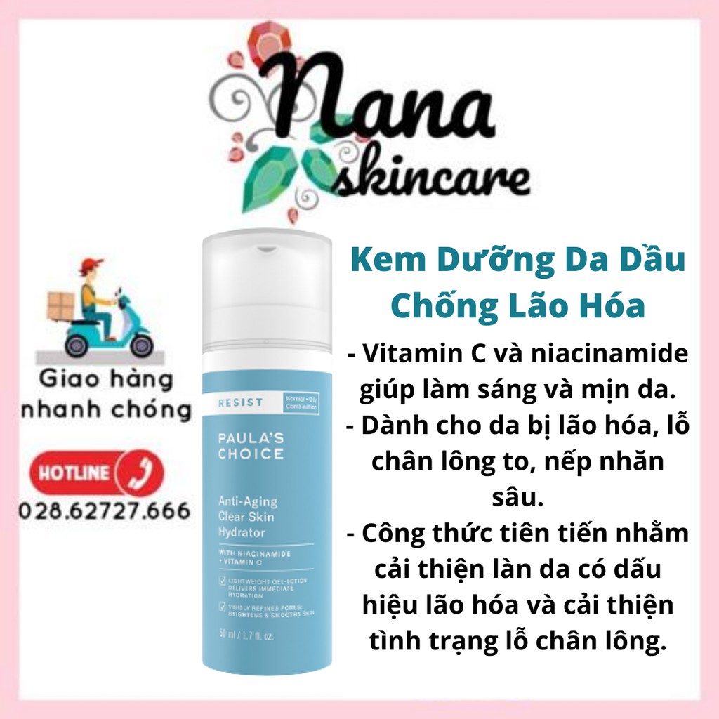Kem Dưỡng Ban Đêm Cho Da Dầu & Lão Hóa – PAULA’S CHOICE Resist Anti-Aging Clear Skin Hydrator