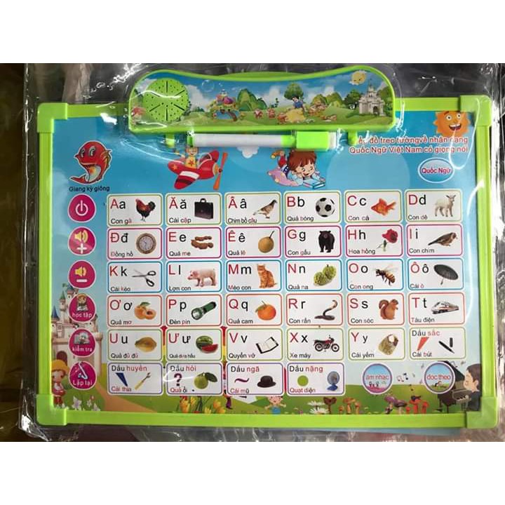 Bảng học chữ cái tiếng Việt và tiếng Anh thông minh cho các bé mẫu giáo