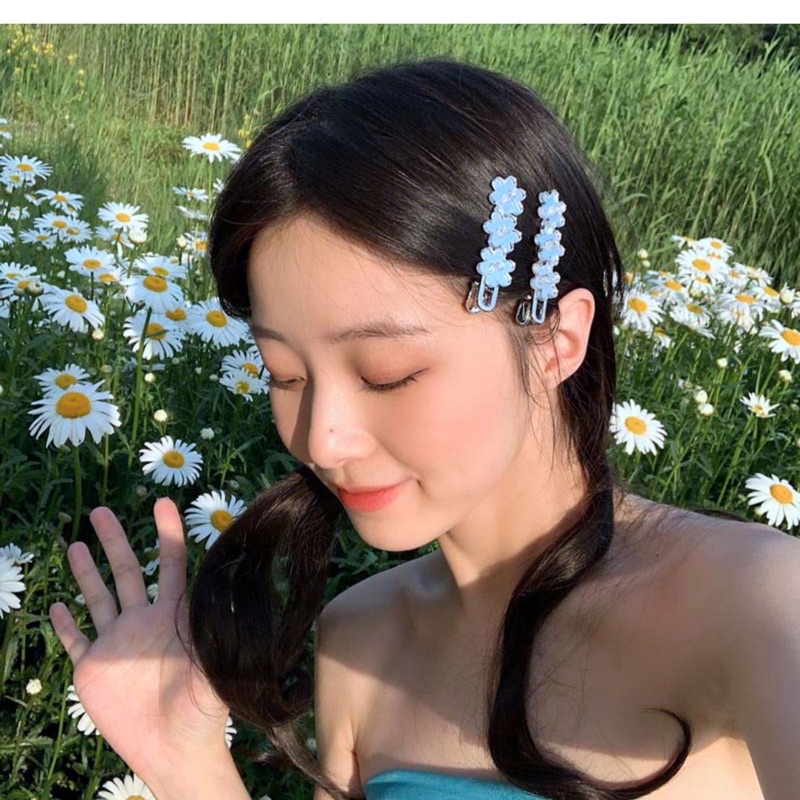 Kẹp tóc tim hoa cute