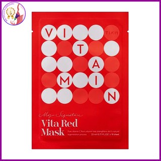 Mặt nạ TIA’M Vitamin C Vita Red Mask dưỡng ẩm và làm căng bóng da 23ml Hàn Quốc date 9/2022