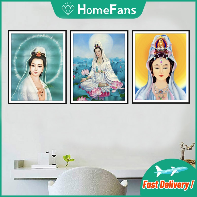 Bộ Tranh Đính Đá 5D Tự Làm Hình Tượng Phật 40x50cm