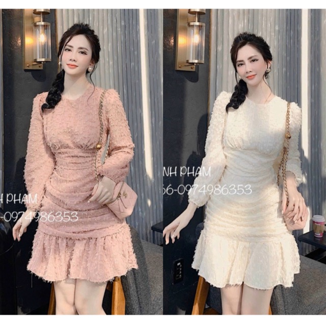 VÁY NHÚM HOA NỔI 3D ĐUÔI CÁ