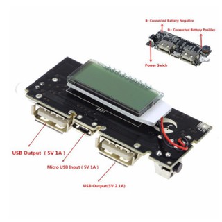 Mạch Sạc Dự Phòng Màn Hình LCD 2 Cổng 1A và 2A