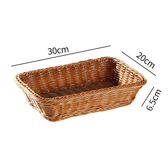 Giỏ đựng đô - giỏ nhựa giả mây cói vintage picnic - khay đựng hoa quả dã ngoại