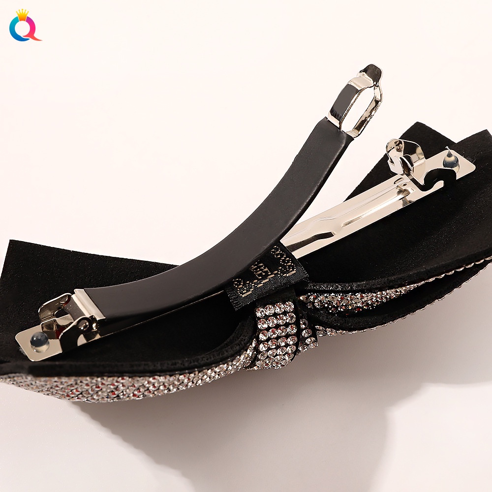 Cài tóc đính đá lấp lánh phong cách retro thời trang Hàn Quốc