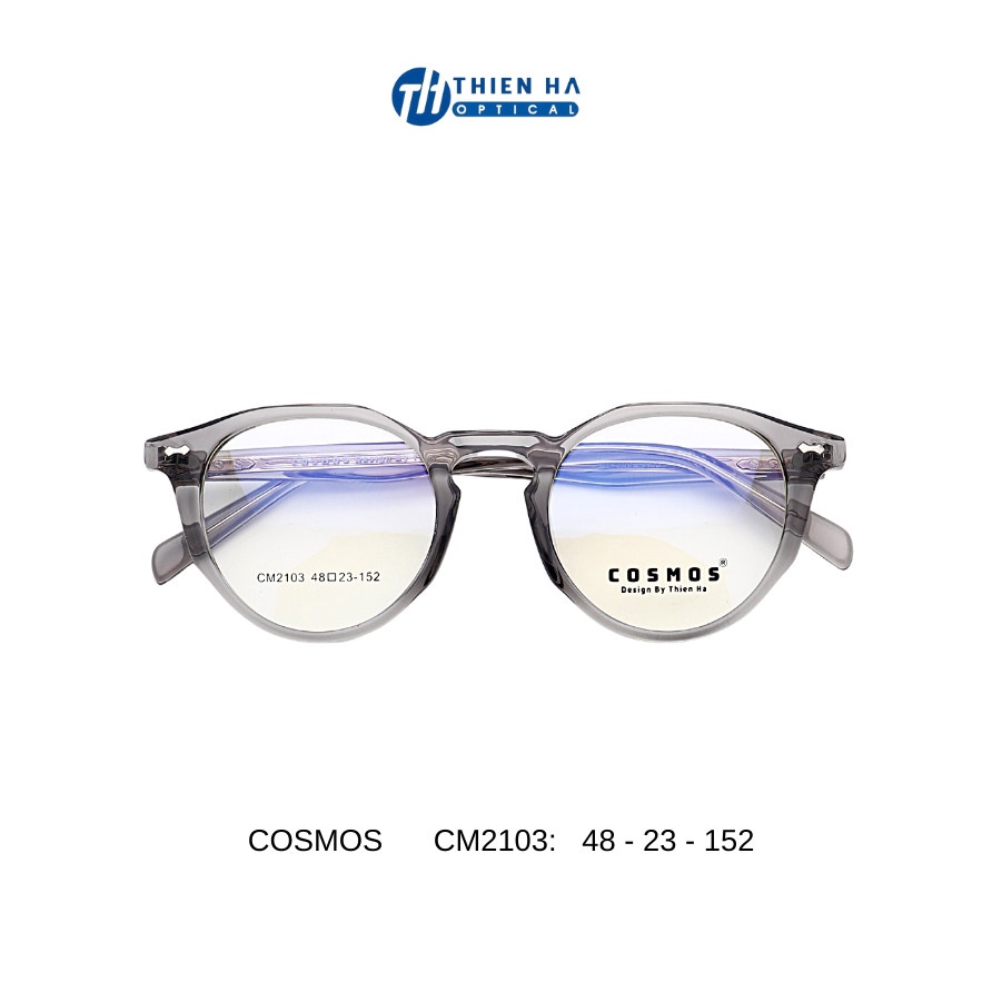 Gọng kính cận nam nữ đa giác, chất liệu nhựa Acetat đeo ôm mặt COSMOS CM2103