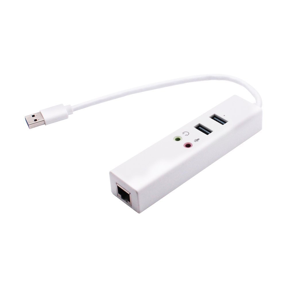 Hub Đa Năng Chia 2 Cổng USB 2.0 + Card Âm Thanh + Lan RJ45