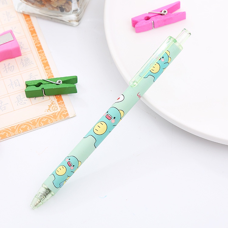 Set 6 Bút Mực Gel Đen Hình Khủng Long Dễ Thương Cho Học Sinh
