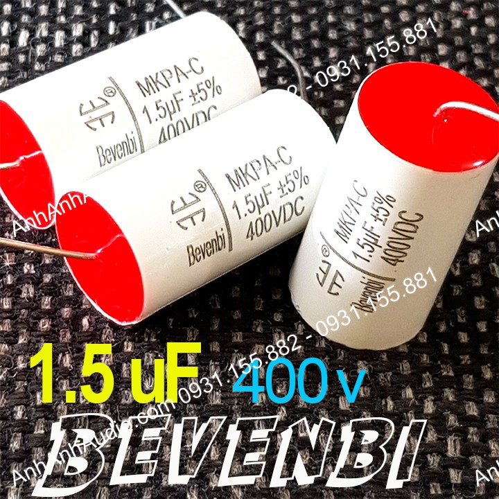 Tụ 3.3 uf 400V Bevenbi cho phân tần loa, Giá 01 cái