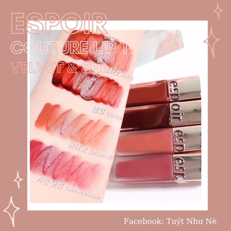 Son Espoir Couture Lip Tint Velvet & Shine bản mới Fall/Winter '21 | BigBuy360 - bigbuy360.vn