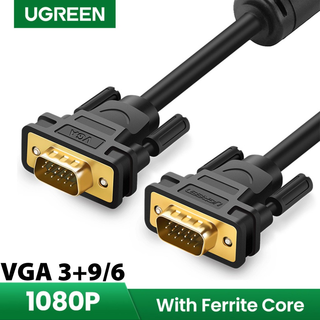 Cáp VGA Chính hãng Ugreen 11630 11646 11631 11632 11633 VG101 (15 Chân Đồng Cao Cấp)