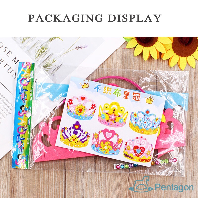 Vương Miện Vải Không Dệt Đính Vương Miện Làm Thủ Công Cho Bé