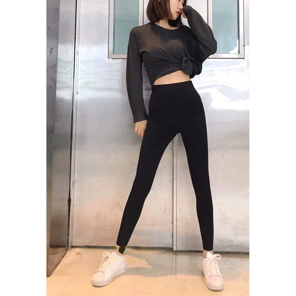 Quần legging nữ nâng mông cạp cao / Quần legging co giãn chất đẹp tôn dáng