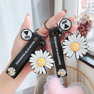 Móc khóa trang trí balo hình hoa cúc thời trang Hàn Quốc