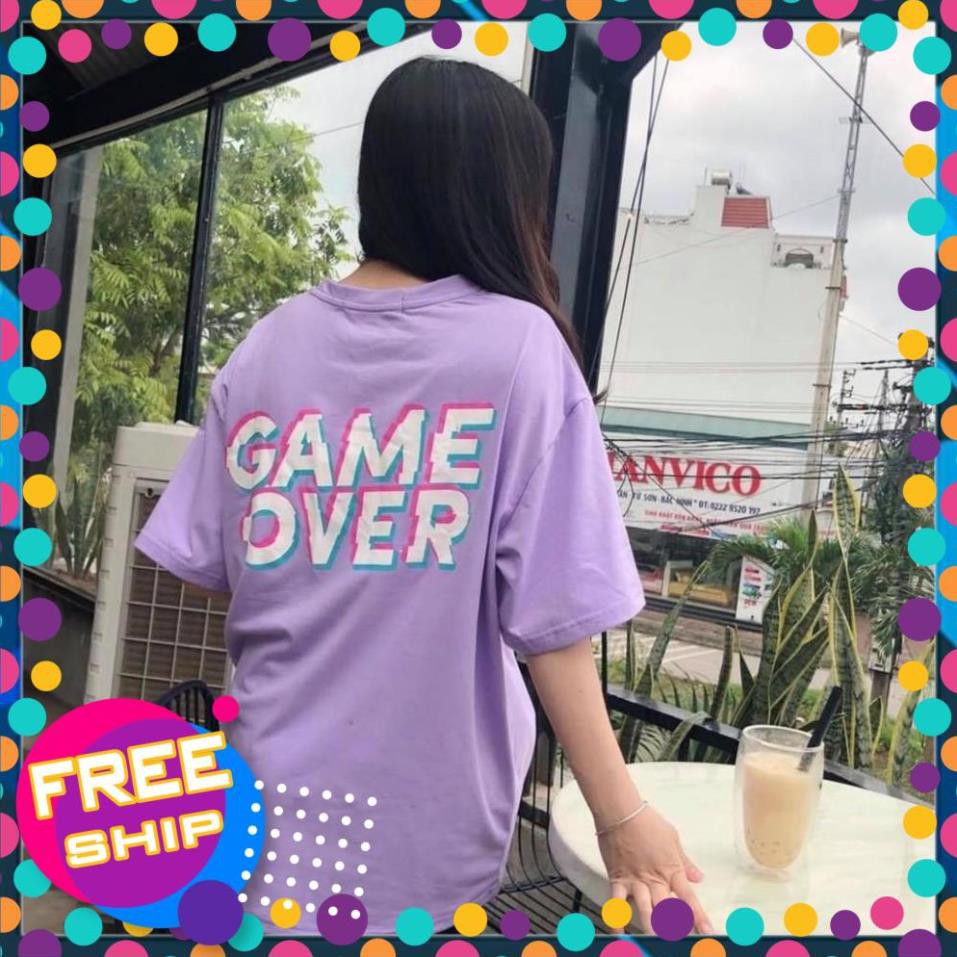 [SIÊU RẺ]  Áo Thun GAME OVER Tím Unisex