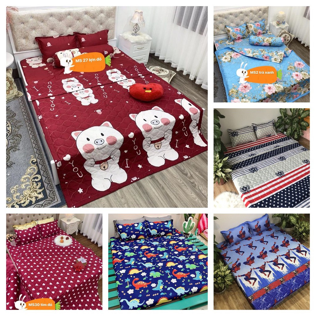 Bộ Ga Gối cotton poly siêu ngộ nghĩnh 1m5x2m và 1m6x2m,chọn mẫu trên bài đăng