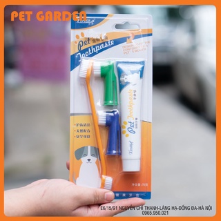 Bộ Đánh Răng Kem Đánh Răng Bàn Chải Đánh Răng Chó Mèo Pet Joothpaste