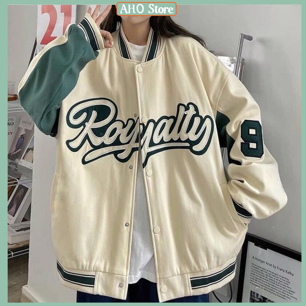 Áo Khoác Bomber, Áo Khoác Kaki Royalty 2 Lớp Freesize Form Rộng Unisex Nam Nữ 2 Màu Hot Hit