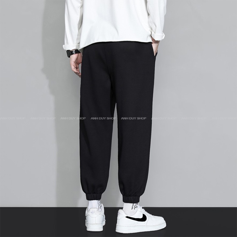 Quần Jogger Nam Nữ Trơn Basic Ống Rộng Thun Da Cá Phong Cách Thể Dục Thể Thao Unisex ANH DUY SHOP JGV22