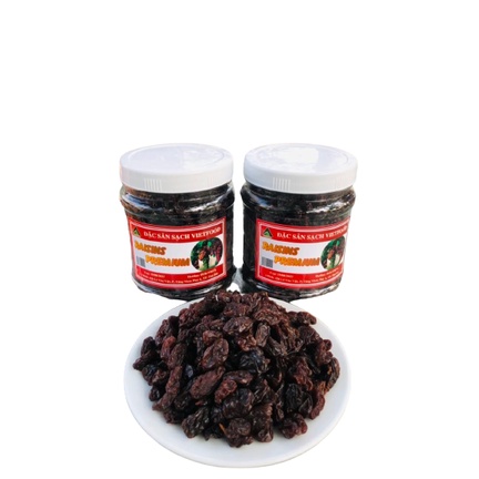 Hộp 500gr Nho đen Ấn Độ không hạt sấy lạnh VIETFOOD