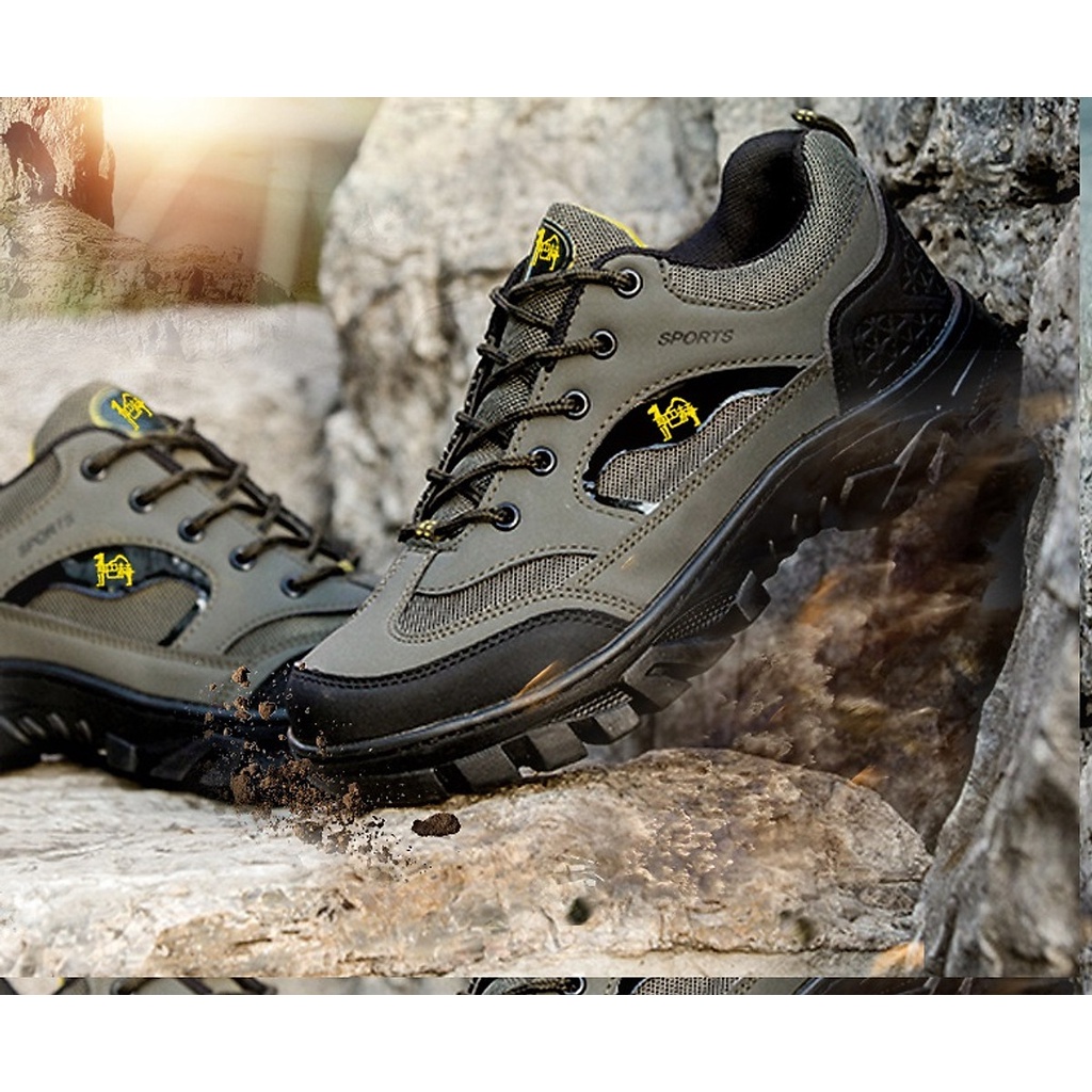 ( Anht thật + Video) Giày Thể Thao Nam  Đế Tăng Ma Sát Màu Xám Đen