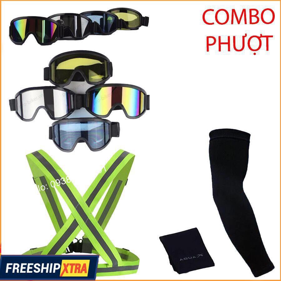 BỘ COMBO PHƯỢT 9 ( KÍNH UV LỚN 500 + PHẢN QUANG THUN+ VỚ TAY CHỐNG NẮNG )