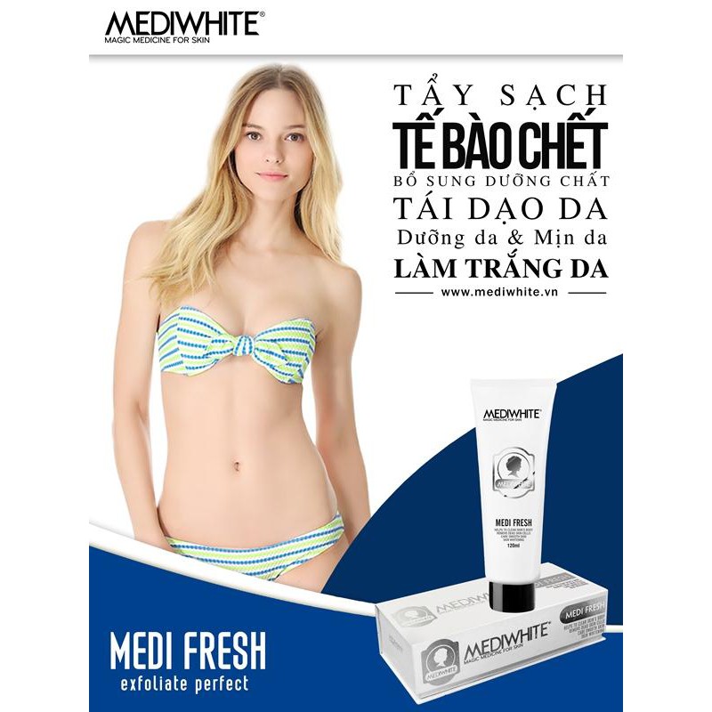 Kem tẩy da chết cho mặt và toàn thân Medi White - Medi fresh