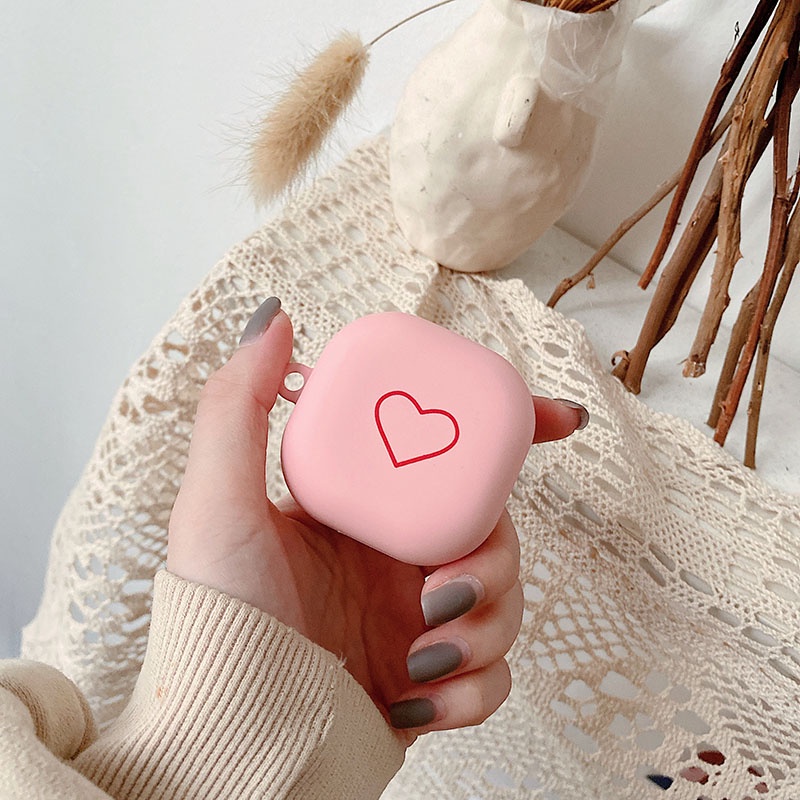 Vỏ Bảo Vệ Hộp Sạc Tai Nghe Samsung Galaxy Buds Live / Buds 2 / Buds Pro / Buds 2 Pro Cứng Họa Tiết Trái Tim Màu Nhám Xinh Xắn