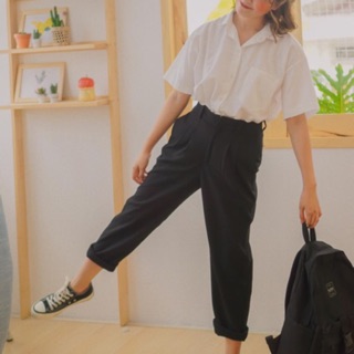 Quần baggy tây lưng cao trơn dài và lửng