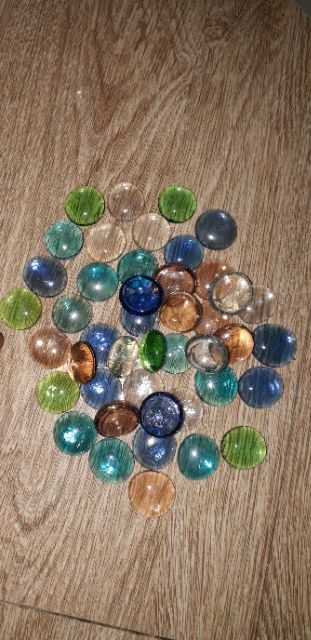 Sét 50 viên sỏi đá nhiều màu kích thước 14mm trang trí bể cá