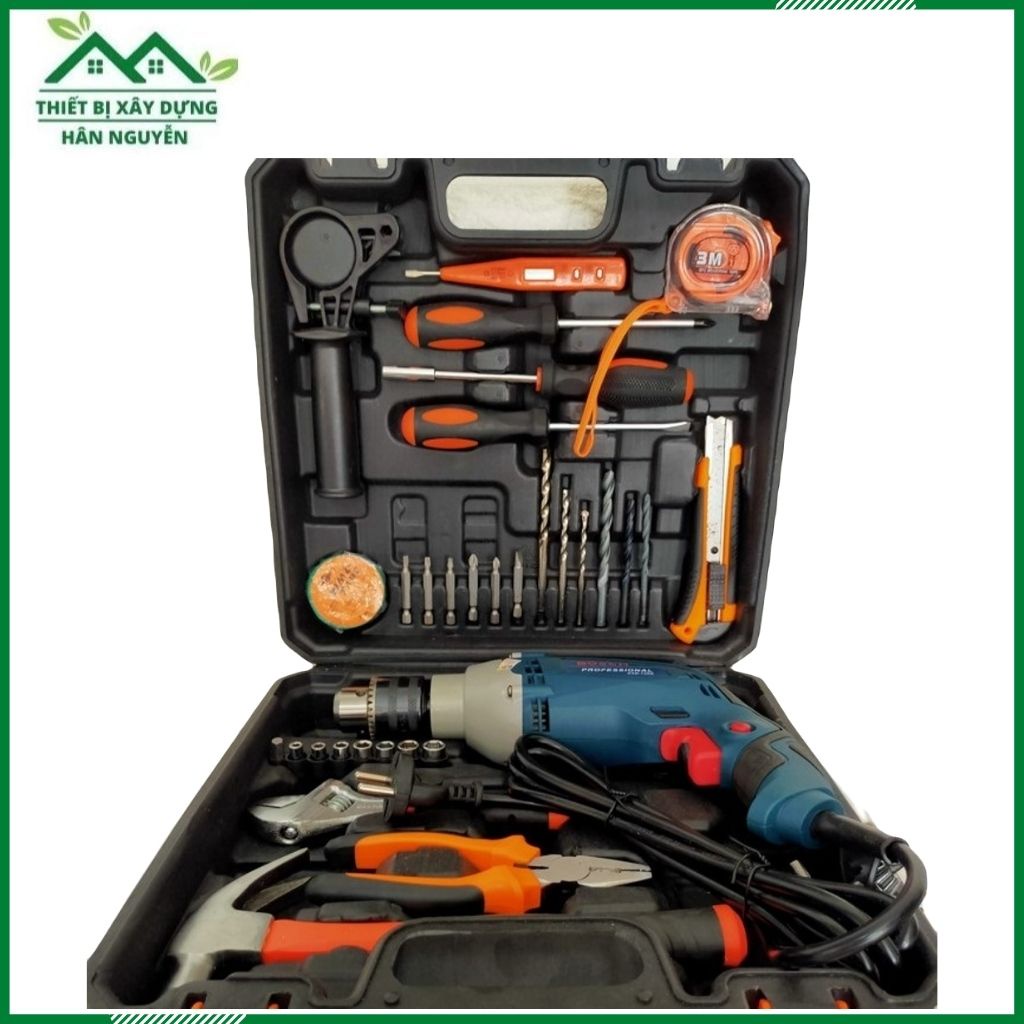 Máy khoan cầm tay bos,đầu 13ly phụ kiện 30 món,chuyên khoan tường,sắt,gỗ,khoan điện,khoan gia đình,máy khoan