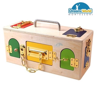 Hộp Đóng Mở Các Chốt Khóa Giáo Cụ Montessori - Lock Box Exercises