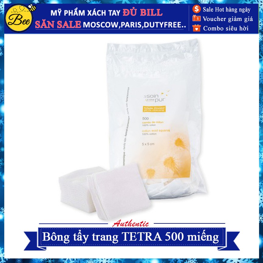 Bông tẩy trang TETRA 500 miếng