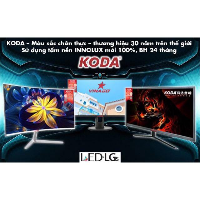 Màn hình máy tính LCD 19in/22in/24in KODA độ phân giải 2K - kết nối VGA / HDMI (Đen) - Nhất Tín Computer