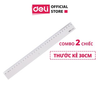 Thước kẻ 30cm Deli, trong suốt - 2 chiếc - E6230