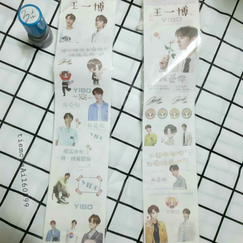CÓ SẴN | Hình dán stickers trong suốt mịn Vương Nhất Bác, Tiêu Chiến siêu