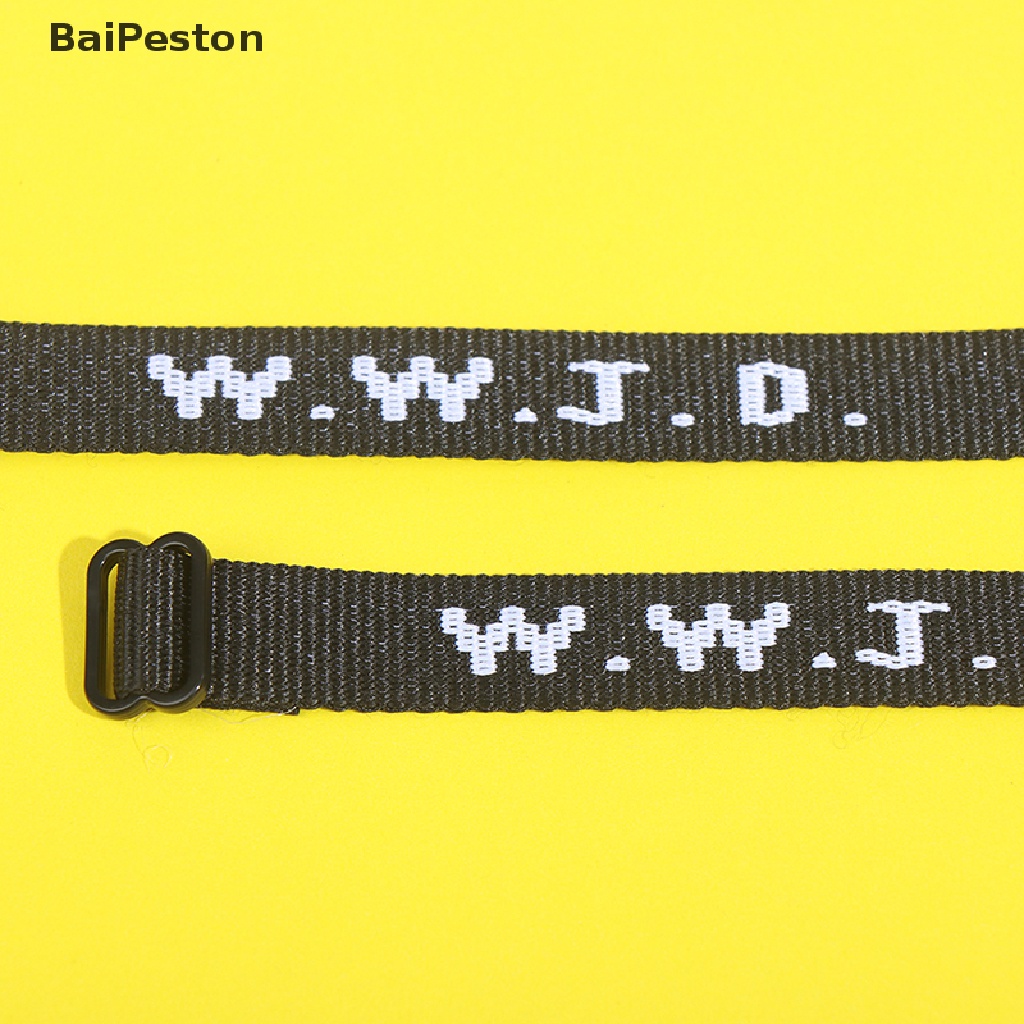 [BaiPeston] 4pcs WWJD Bracelet Religious Bracelet What Would Jesus Do Bible Bracelet ♨HOT SELL