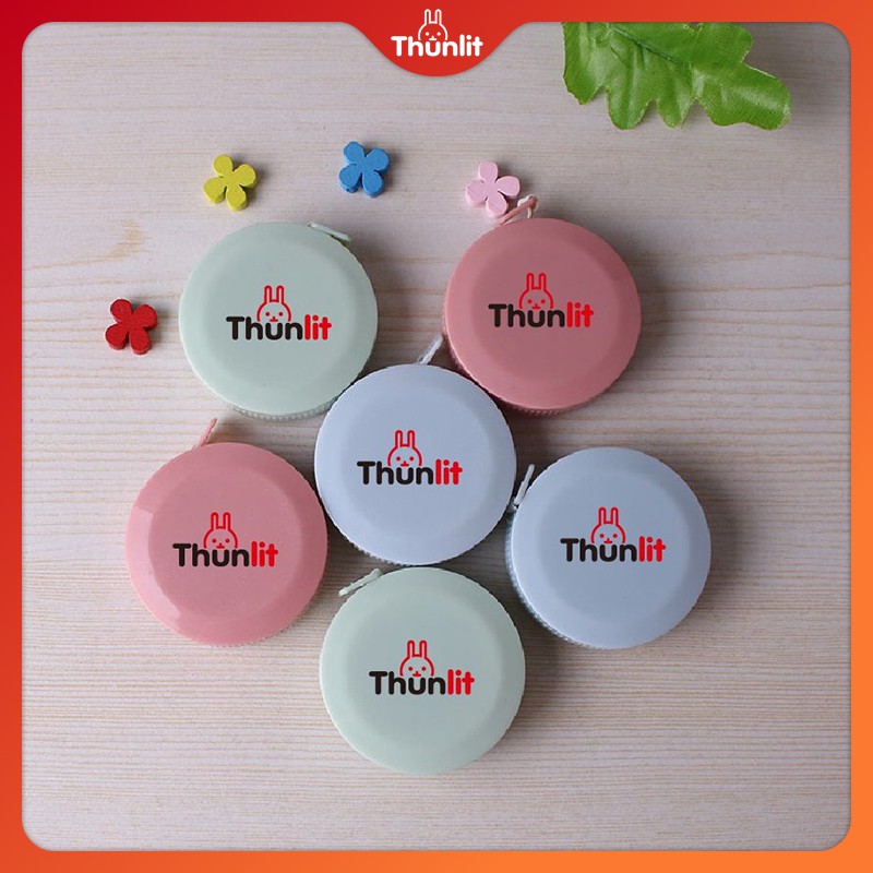 Thước dây đo Thunlit mini 1.5m có đơn vị inch họa tiết đáng yêu an toàn cho bé có thể thu vào