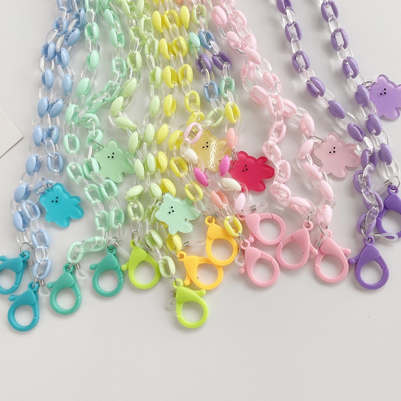 Dây Đeo Mắt Kính Màu Kẹo Hình Gấu Hoạt Hình Phong Cách Hàn Quốc Mới Cho Bé